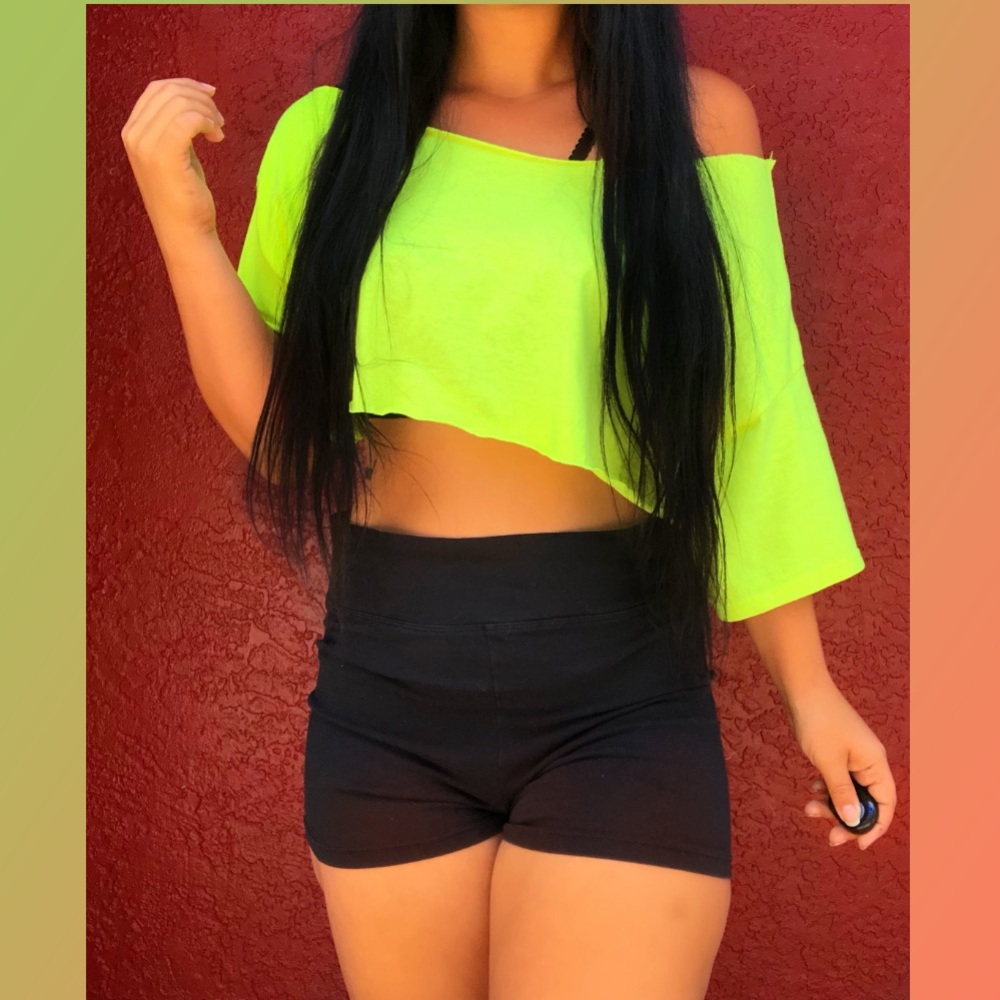 Neon green/yellow crop top